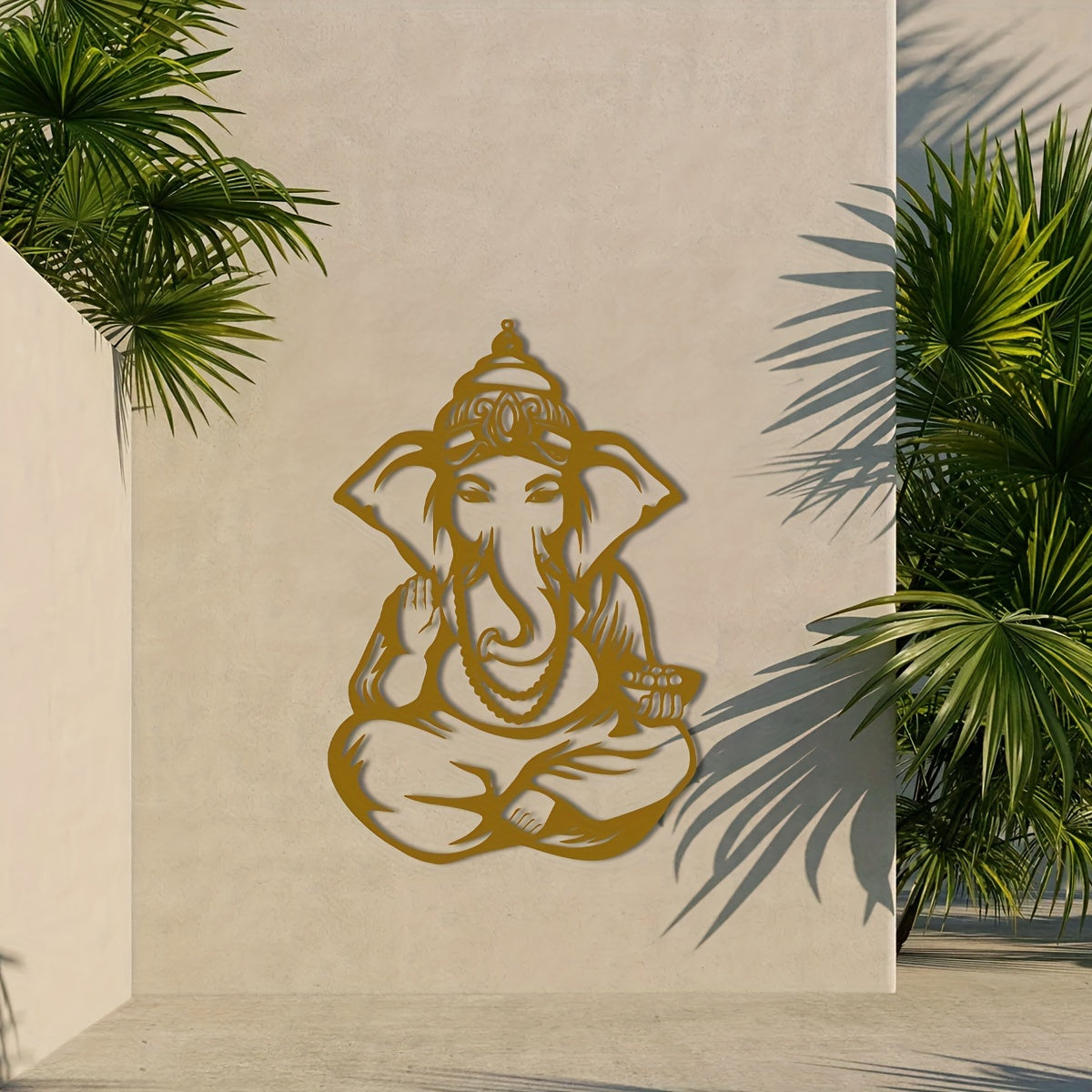 GaneshaArt - Ganesha Olifant Metalen Wandkunst