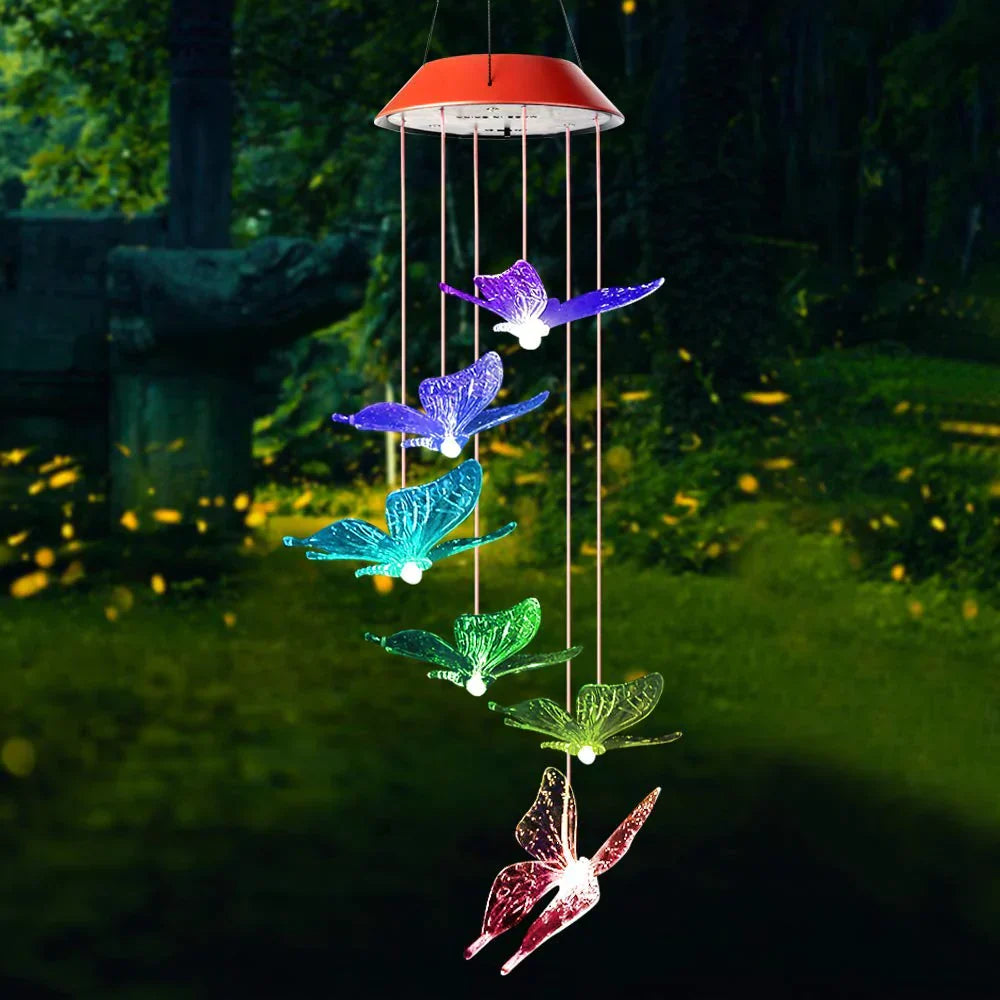 SolarGlow - LED Ambient Lighting with Butterflies – Colorful Solar Garden Lamps for Outdoors