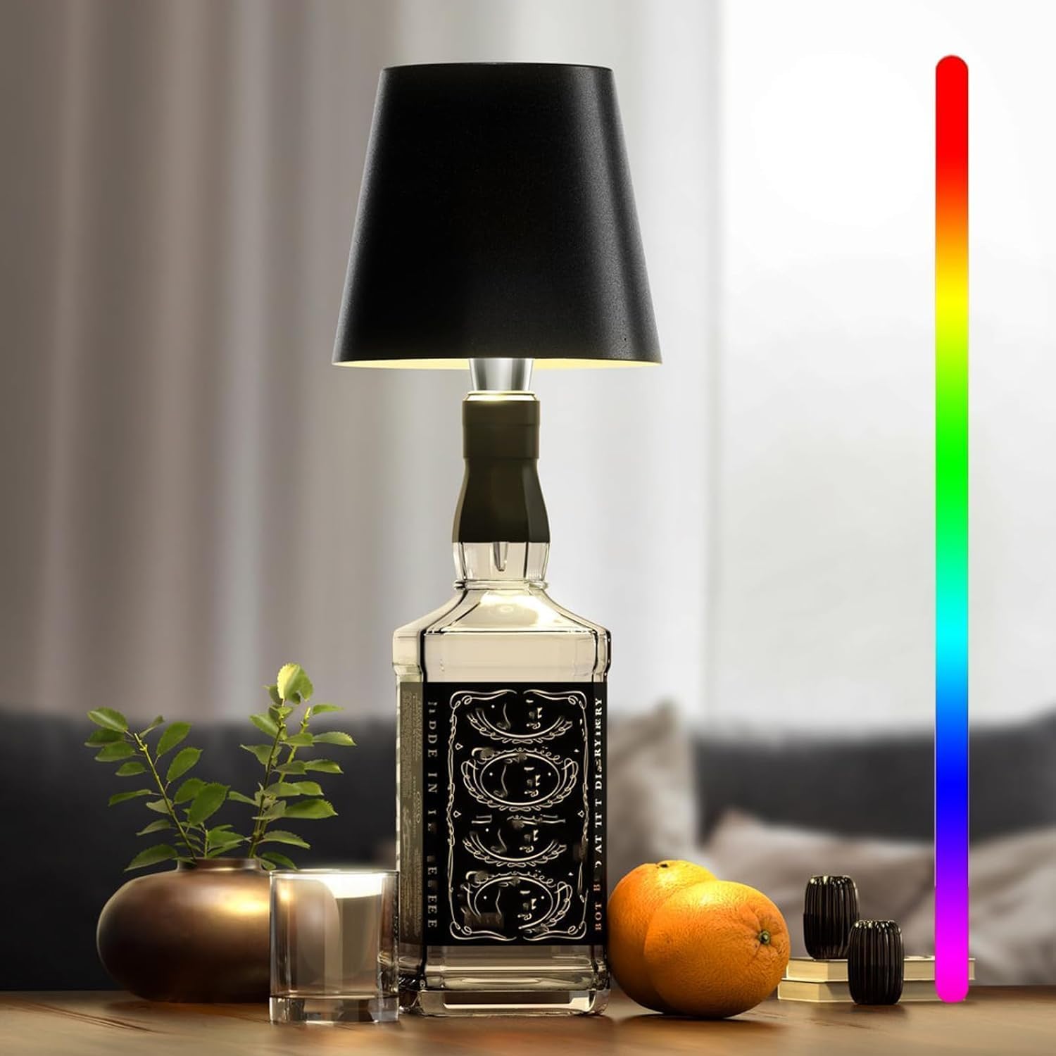 GlowBottle - LED Fleslamp met Dimbare Touchbediening, Draadloos & Oplaadbaar