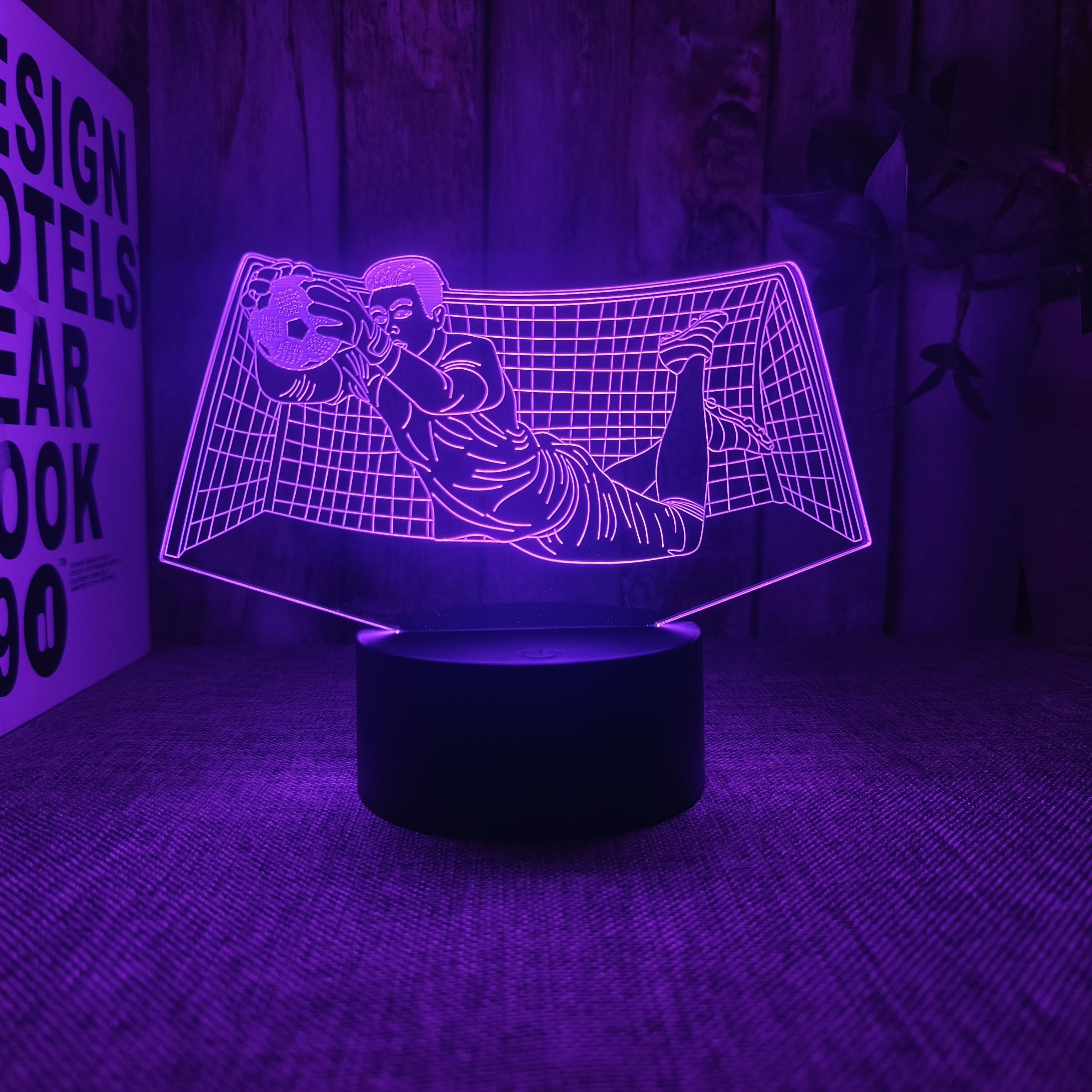 KeeperLicht - Lámpara nocturna 3D de portero de fútbol con control táctil