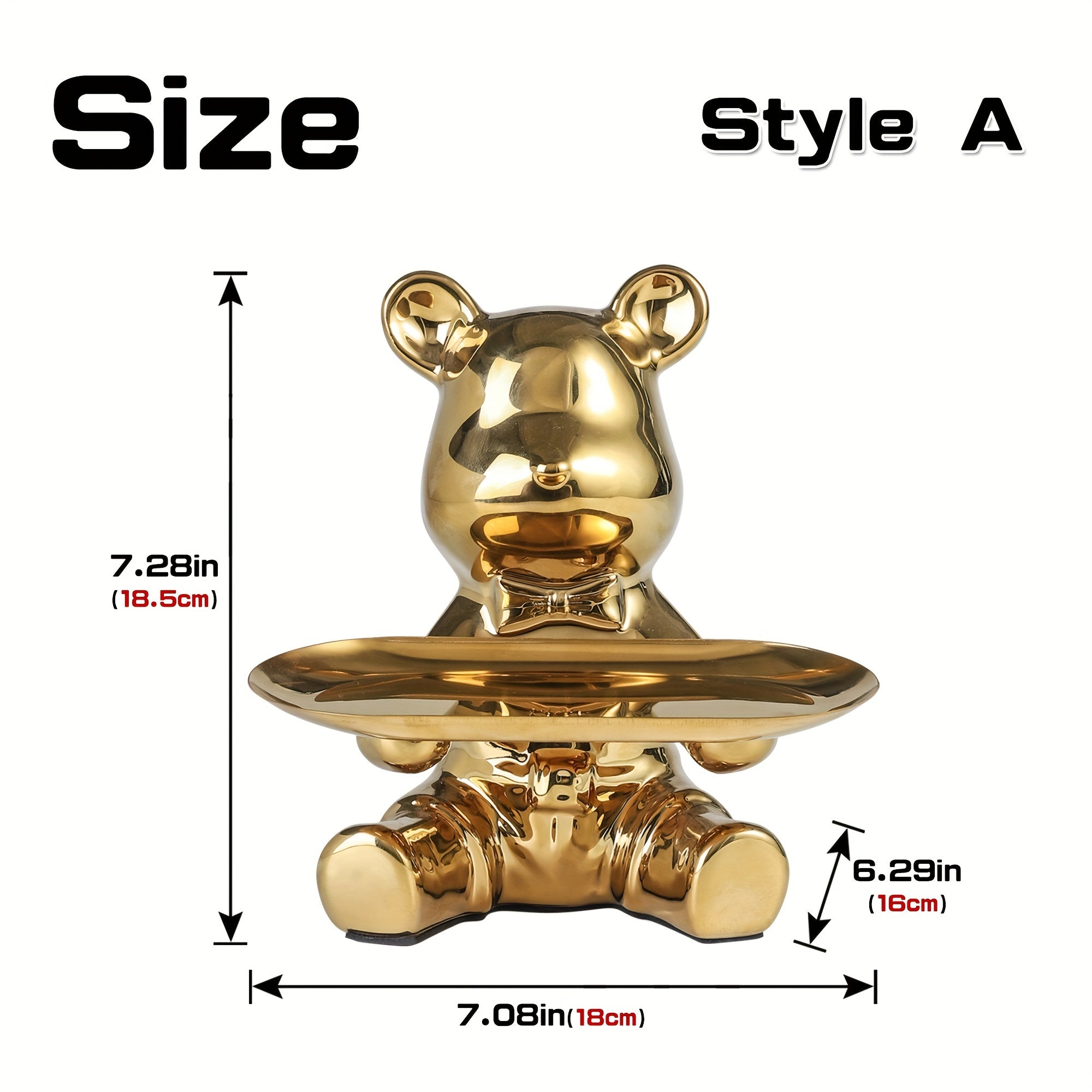 CeramiBear - Vassoio decorativo orso e coniglio in ceramica