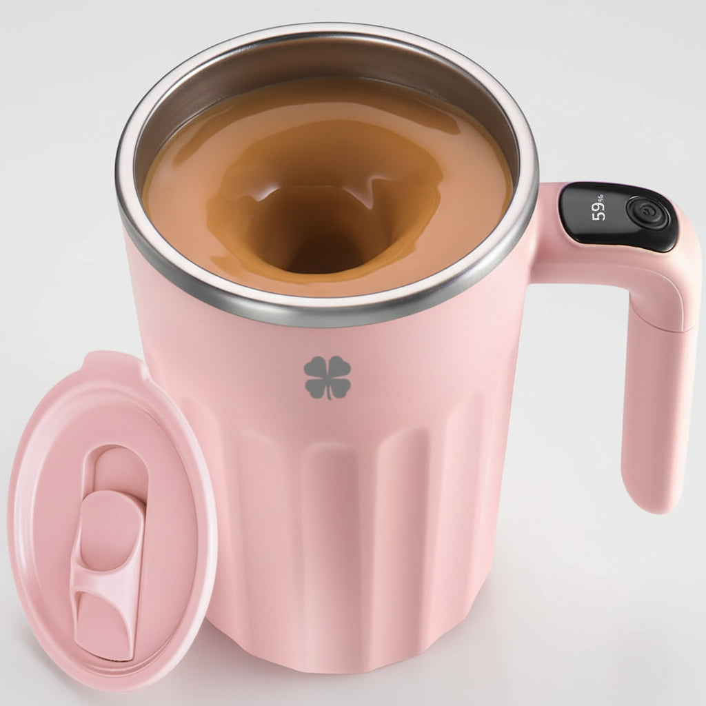 Caneca de café Copo misturador em aço inoxidável com tampa 360 ml