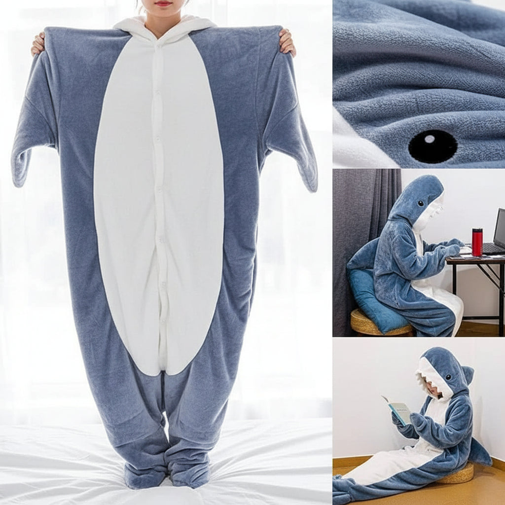 Deken Draagbaar Haai Fleece Warm Knuffel