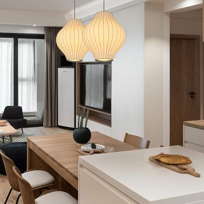 NordicGlow - Modern White Pendant Lamp in Scandinavian Style for Living and Dining Room