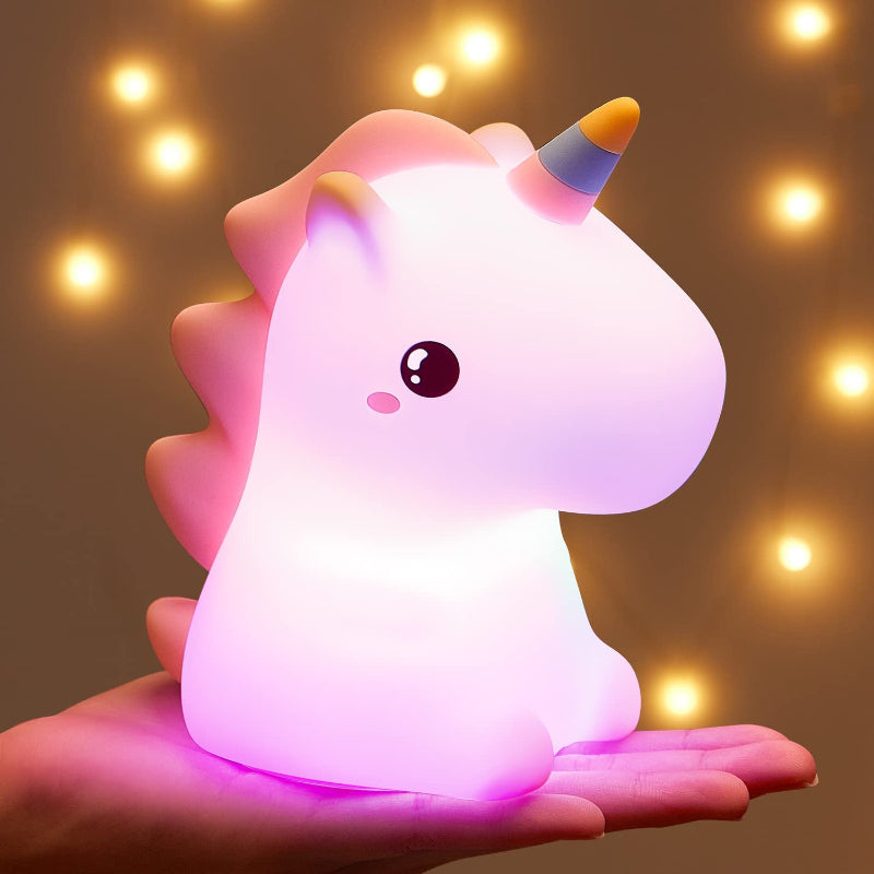 Unicorn Night Light for Children - 16 Colors, White Noise, Rechargeable