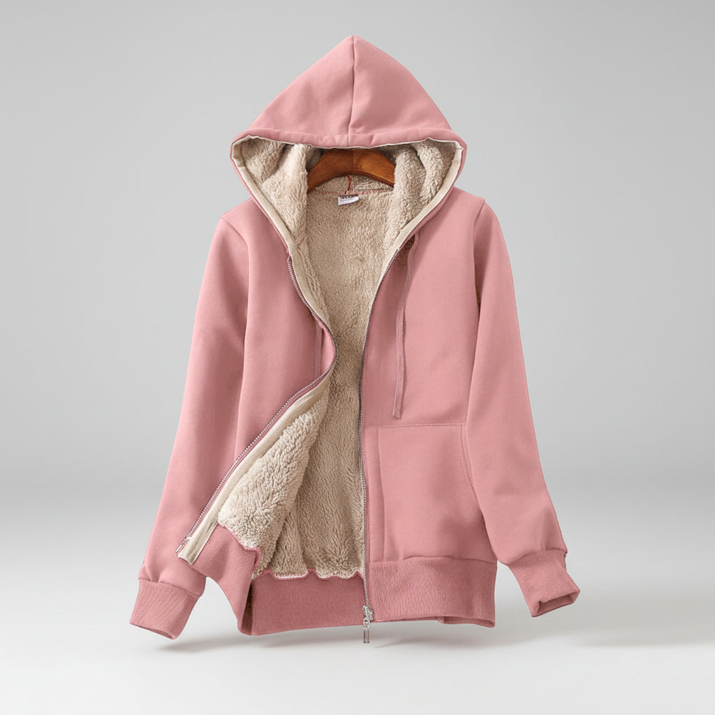 Dames Jas Hoodie Fleece Gevoerd Warm Winter Jack Capuchon
