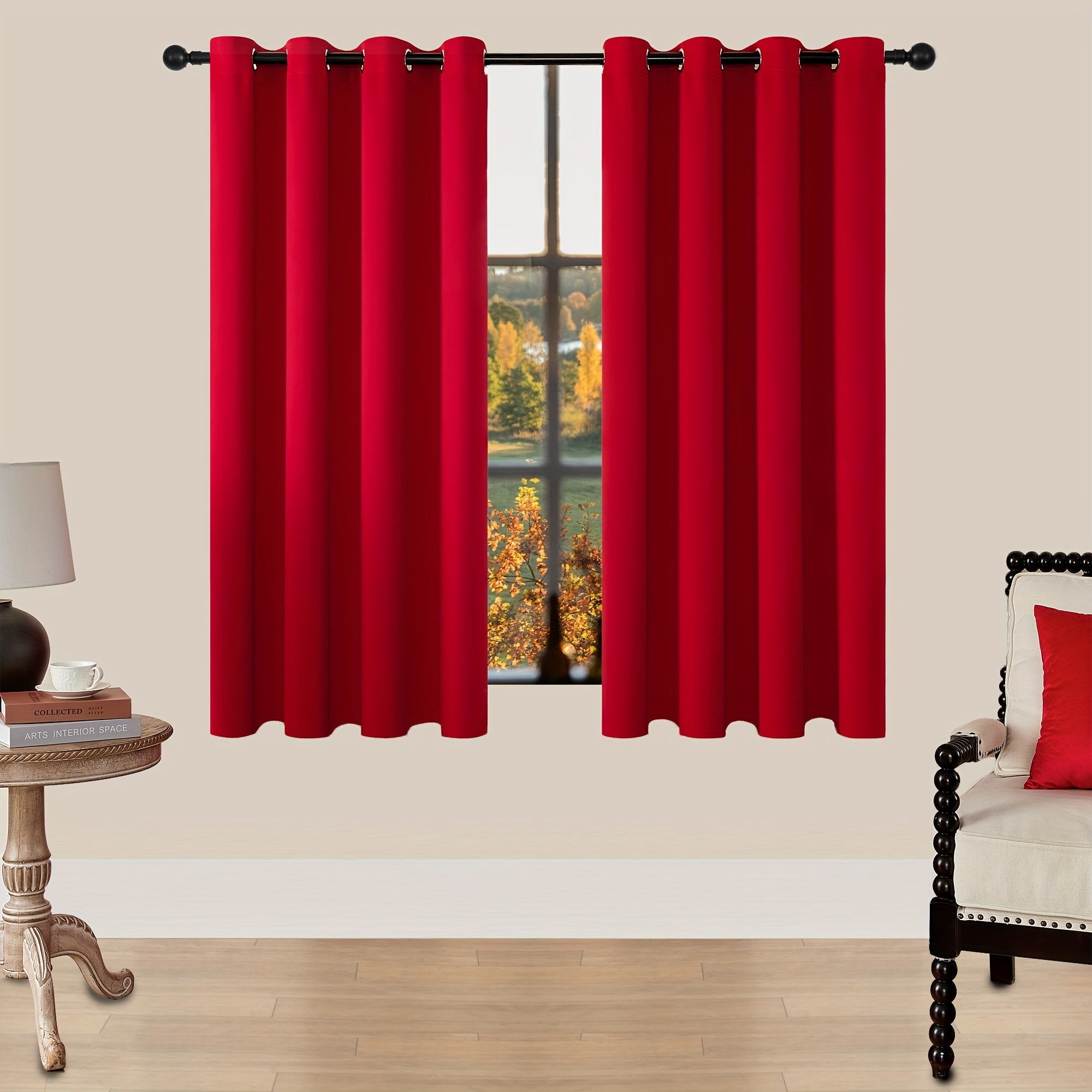 Tende Oscuranti - 2 Pezzi Tende Moderne in Poliestere con Isolamento Termico e Anelli