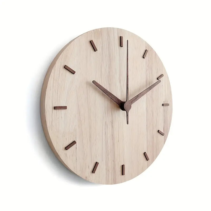 Stylish Wall Clock made of Walnut Wood