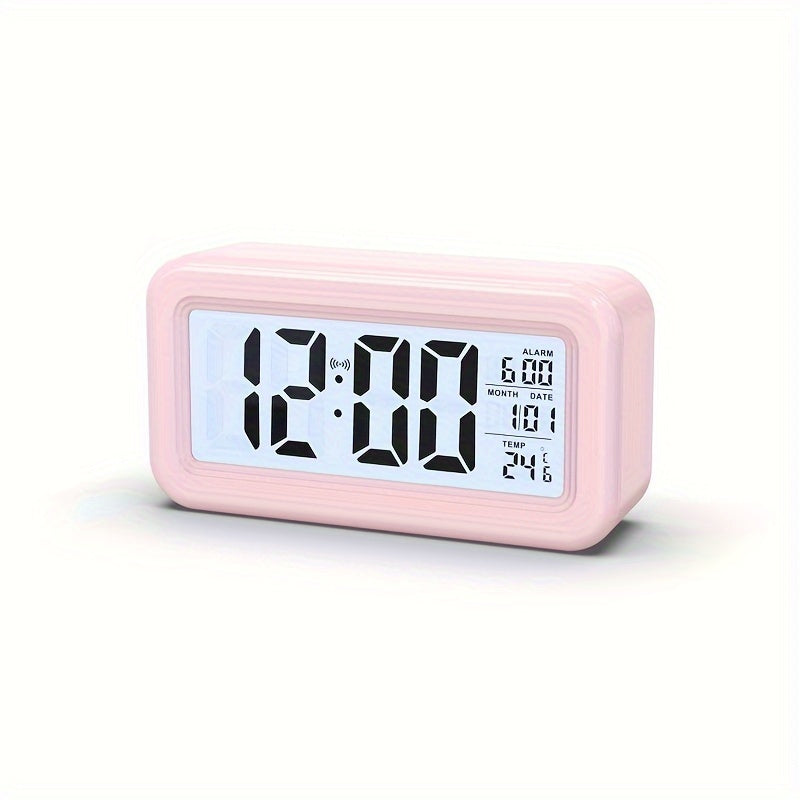 Reloj despertador digital con pantalla LCD - Visualización de fecha y temperatura