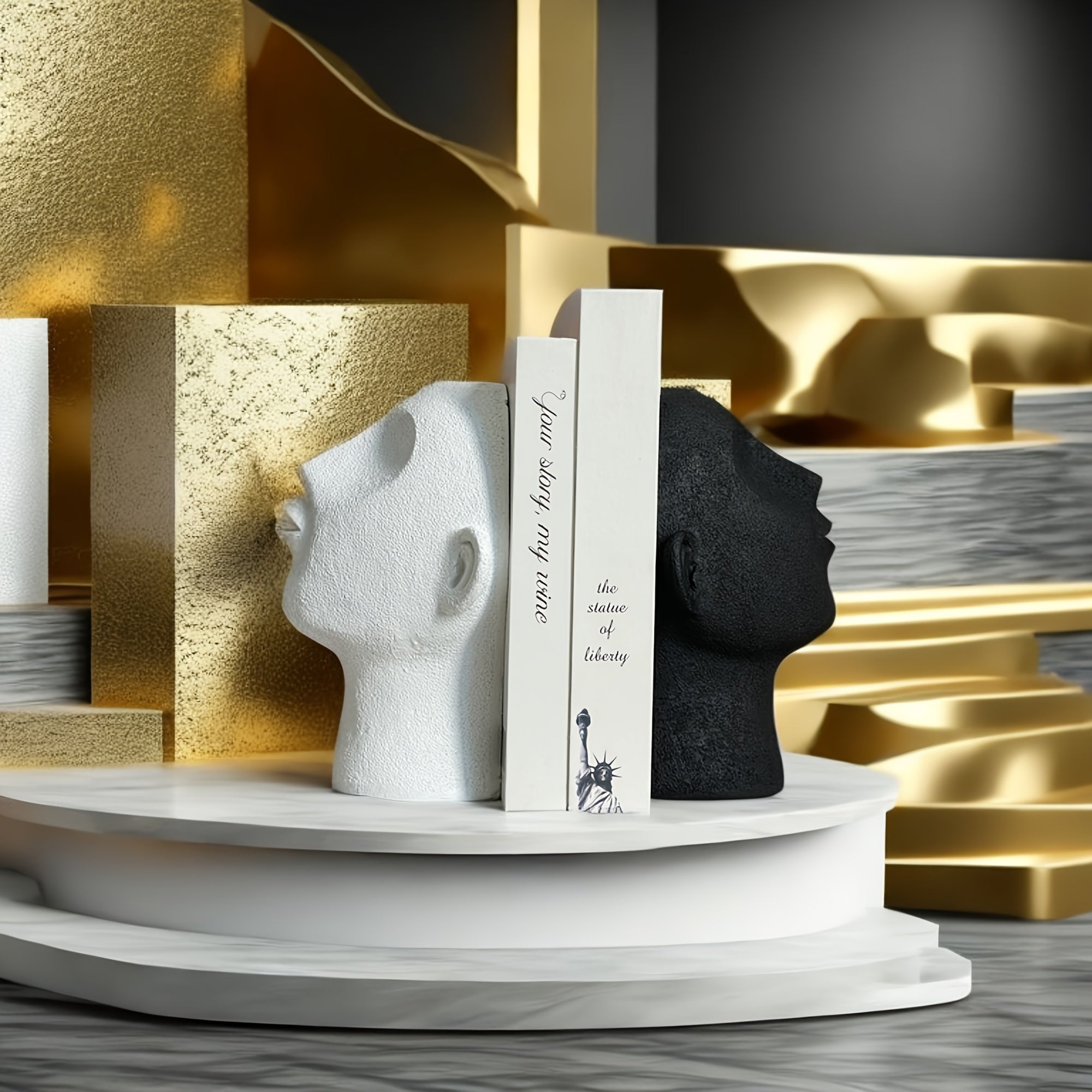 FantasyHead - Fermalibri Testa di Harsen - Fermalibri Decorativo per Diverse Stanze