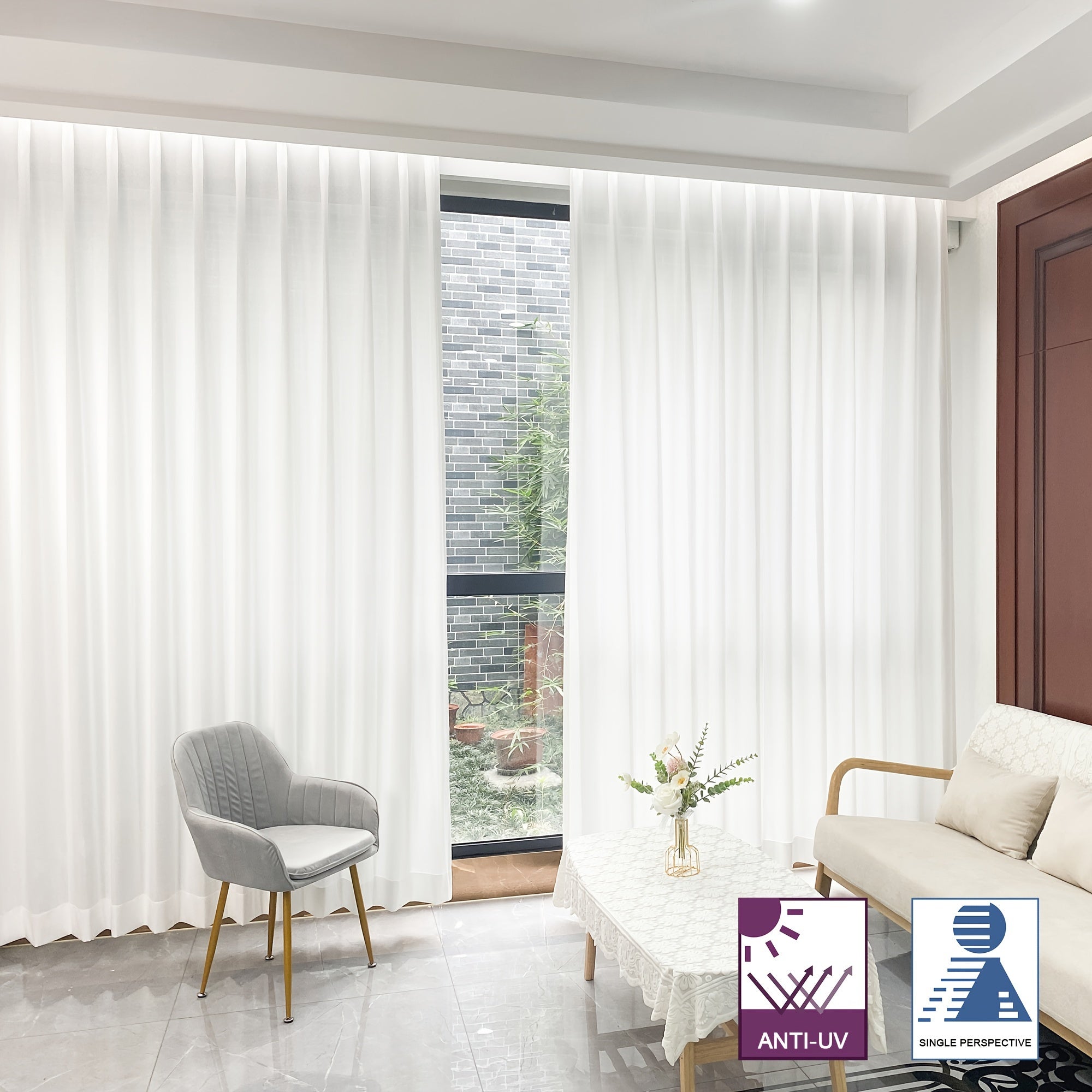 Tende Oscuranti Contemporanee - Tende a Maglia Resistenti ai Raggi UV 2 Pannelli