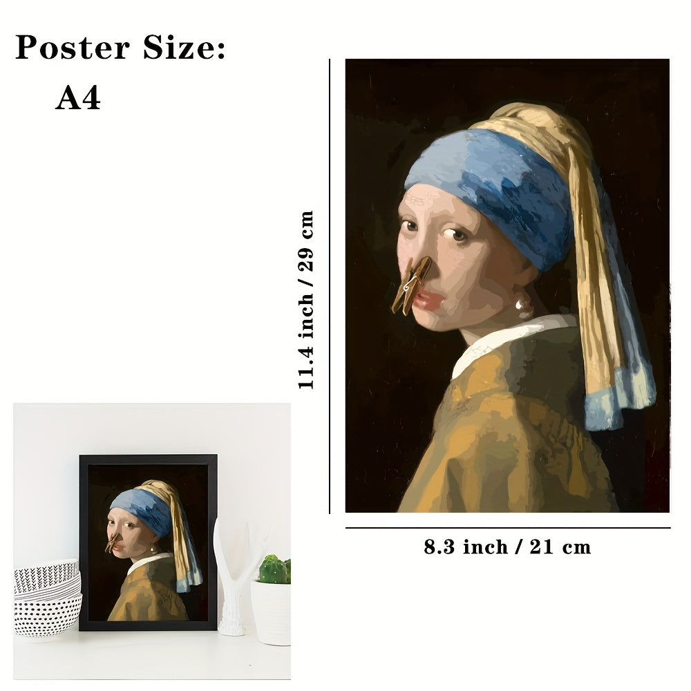 1 pieza Gran Tamaño, Póster de Pared Divertido para Baño - Impermeable, Sin Marcos Incluidos, 15.7"x11.4" (40x29cm)