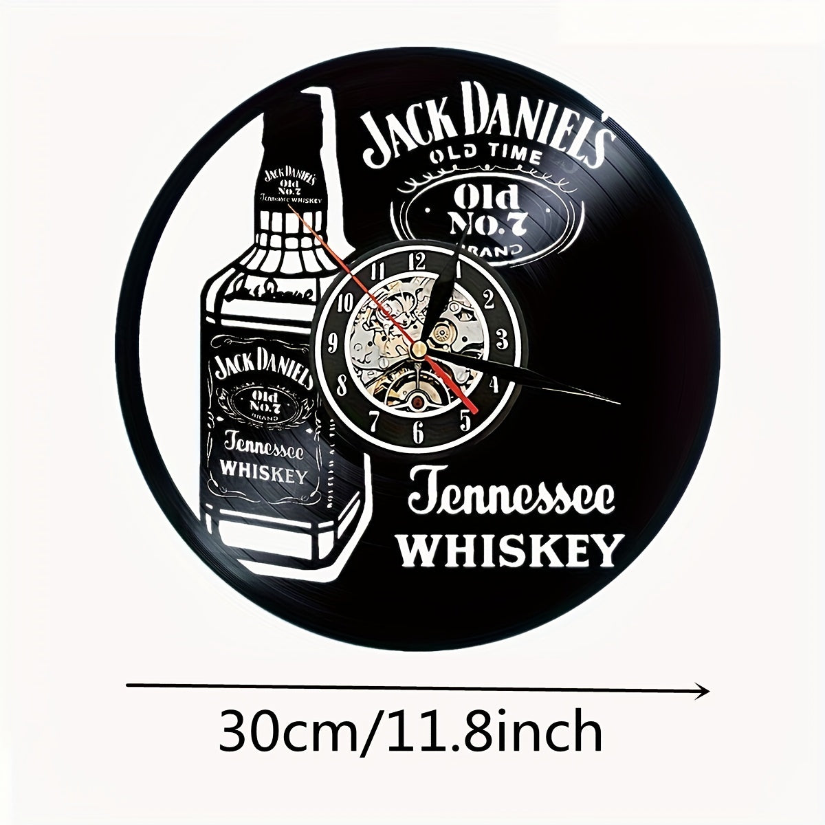 Vinyl Record Wandklok - Whisky Thema, Stil, Voor Woonkamer en Kantoor Decoratie