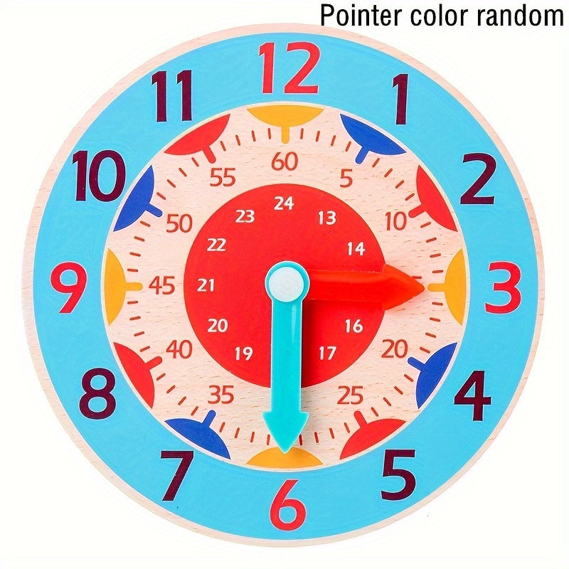 Houten Educatieve Klok - Speelklok voor Kinderen om de Tijd te Leren, Perfect voor Kerst- en Halloween Cadeaus