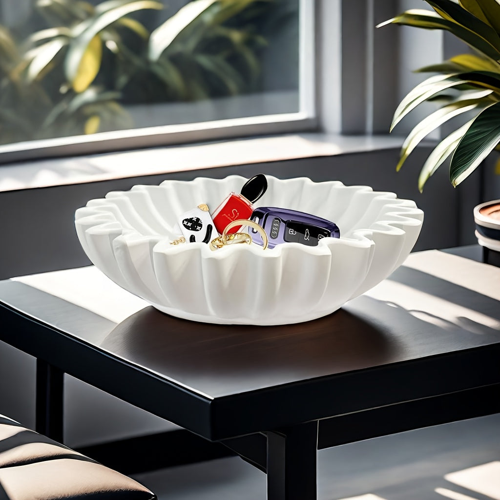 EleganceBowl - Hars Kom met Groeven & Golvende Randen voor Woonkamer Decor