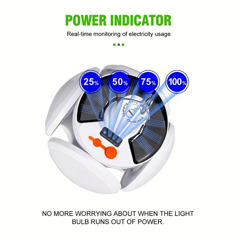 SolarFold - Portable USB Rechargeable LED Camping Lamp, Ideal