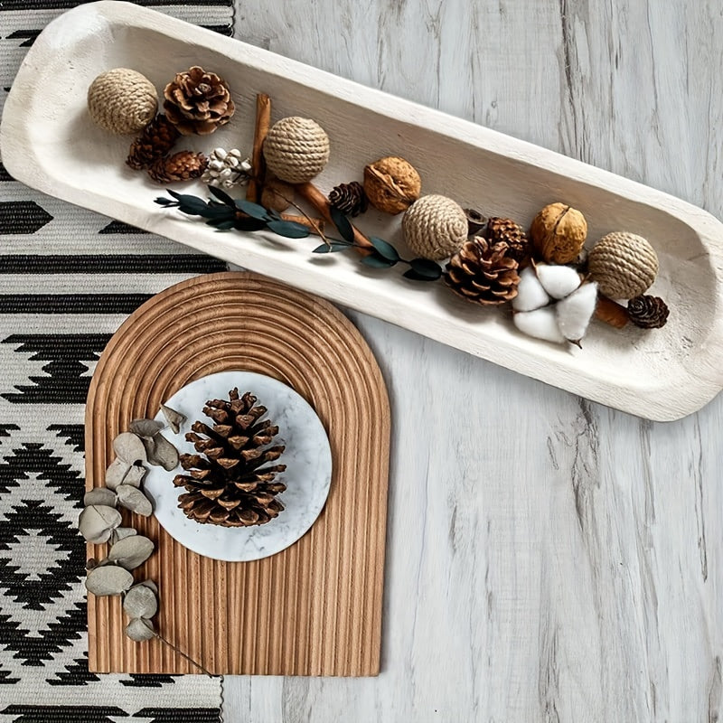 WoodServe Dough Bowl - Hand-Carved Wooden Decorative Bowl for Table Decor