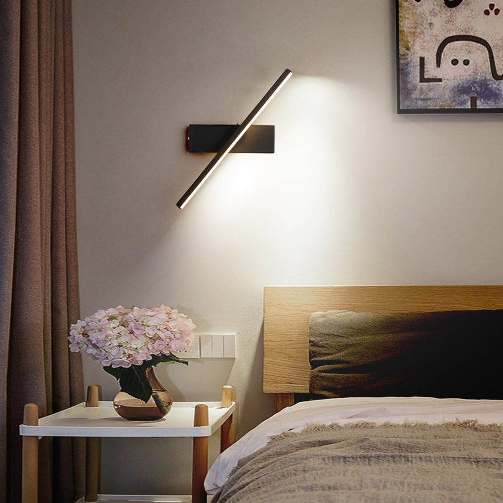 Lámpara de pared moderna con tira LED giratoria, aplique de pared iluminación