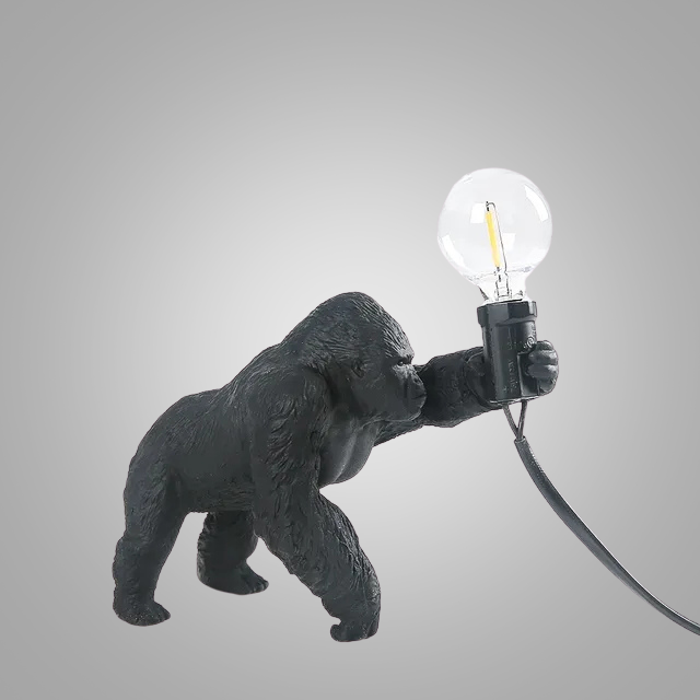 GorillaLux - Unieke Gorilla Tafellamp | Moderne Dierenlamp met Warme LED Verlichting