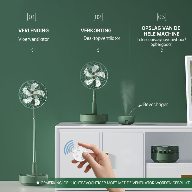 Ventilatore da tavolo telescopico pieghevole ricaricabile