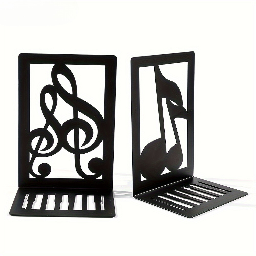 BlackNote - Fermalibri in metallo per ufficio e decorazione della casa, 1 paio