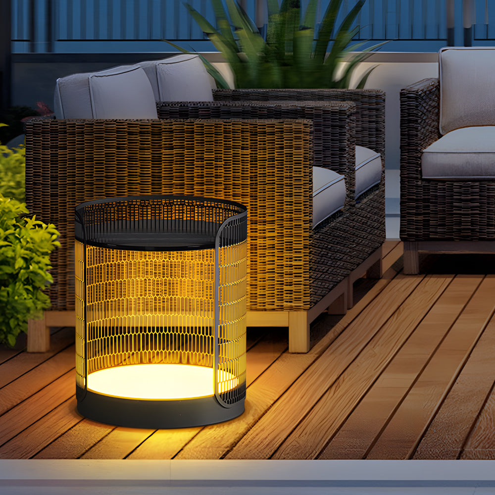 48cm LED Hardwired/Solar Outdoor Floor Lamp Exterior Lantern