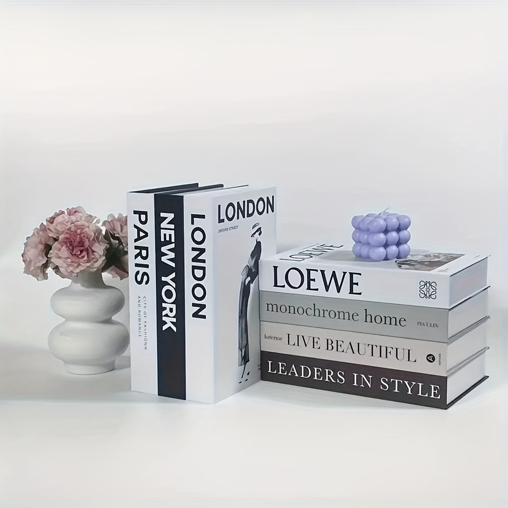 Set di 7 Fermalibri Decorativi in Stile Classico - Libri Finti per Decorazione da Tavolo e Mensola