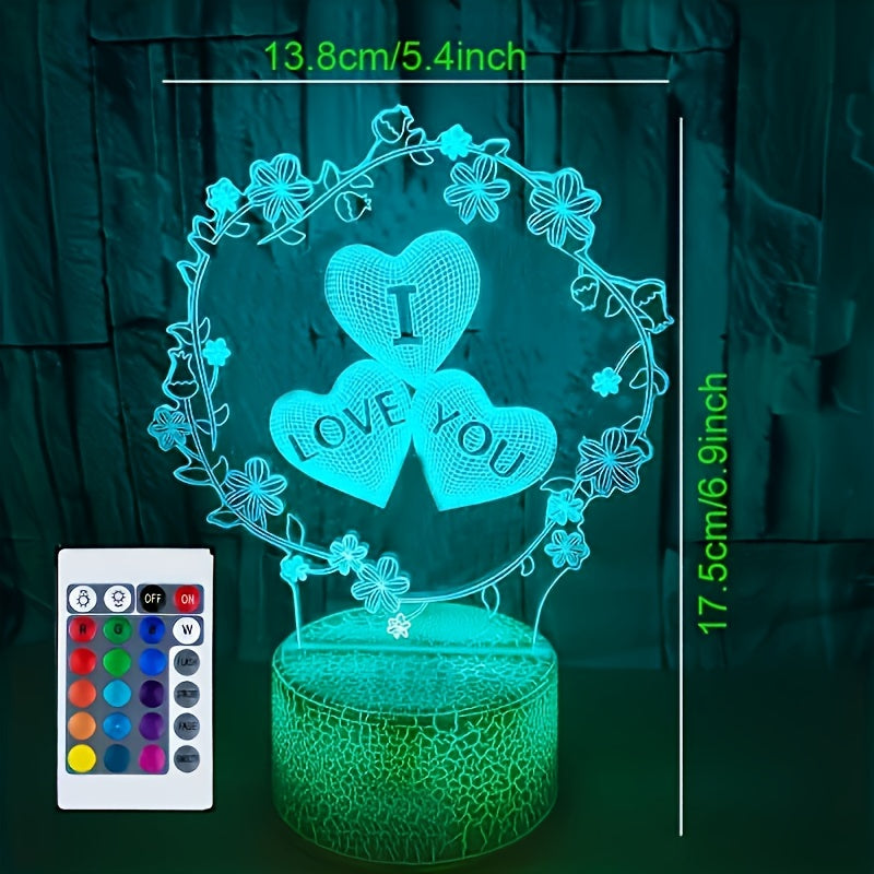 IllusieLicht - Lámpara nocturna 3D corazón de amor