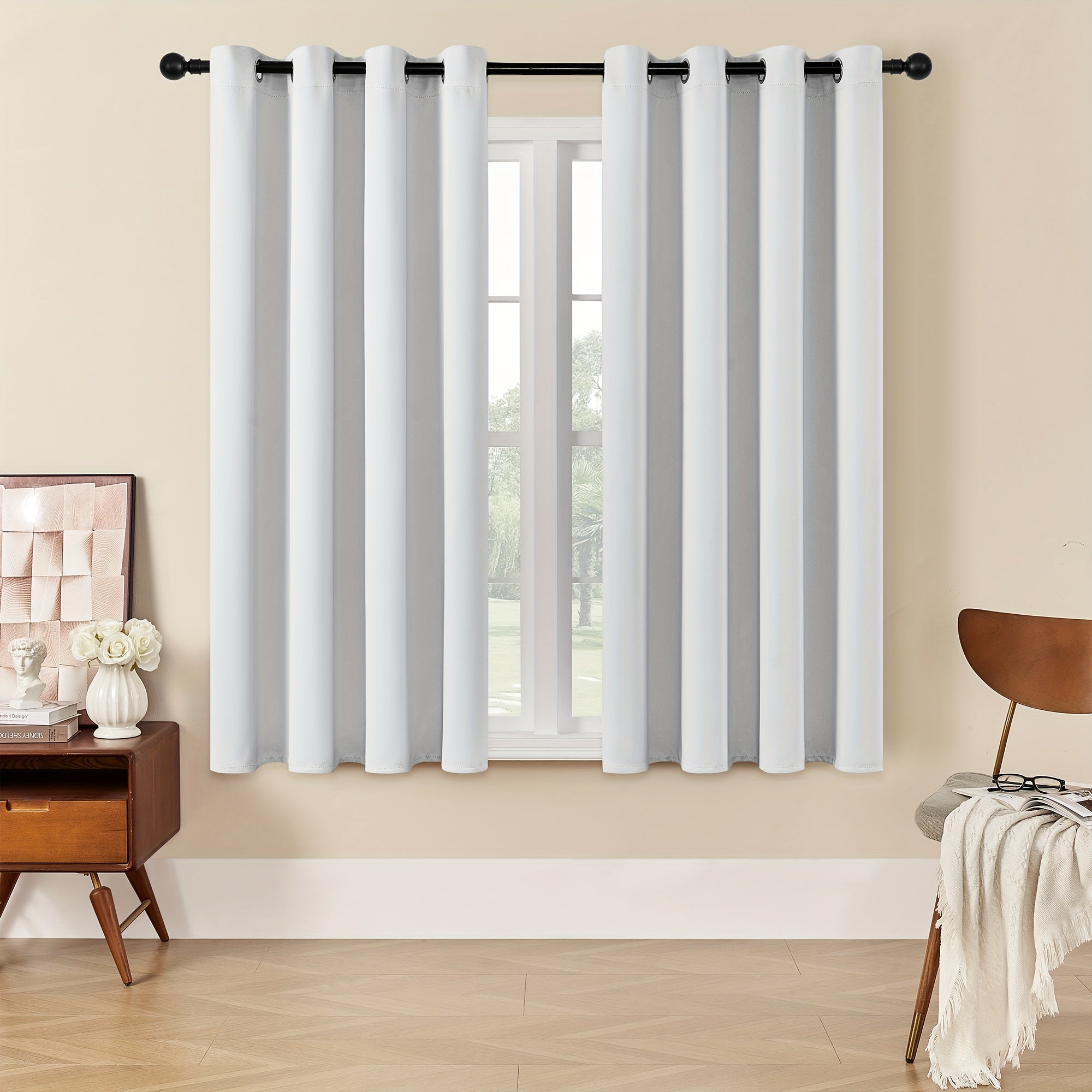Tende Oscuranti - 2 Pezzi Tende Moderne in Poliestere con Isolamento Termico e Anelli