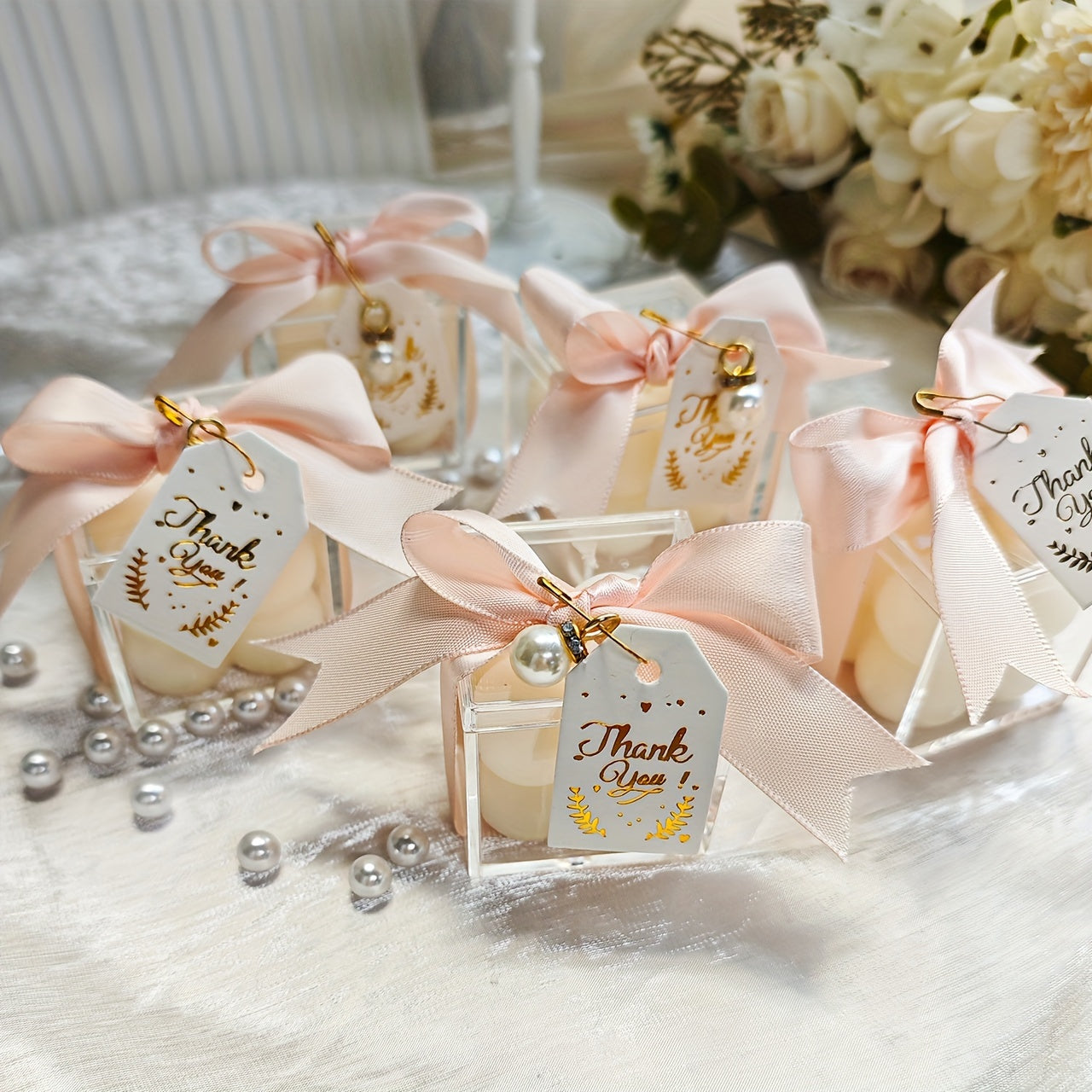 Candele Profumate Fresia (10/20 pezzi) - Perfette per Matrimoni, Baby Shower e Decorazioni per la Casa