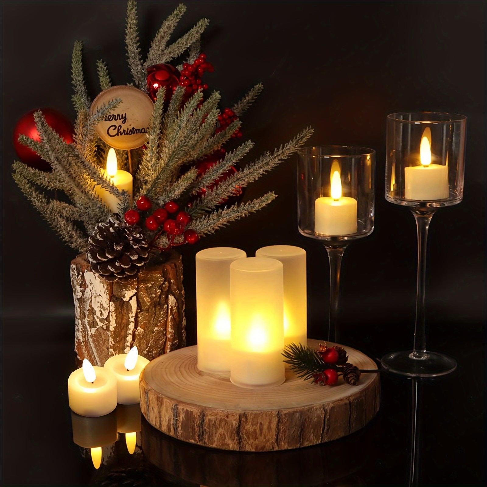 Pack of 6 LED tealights with remote control – Romantic, flickering candles for Valentine's Day