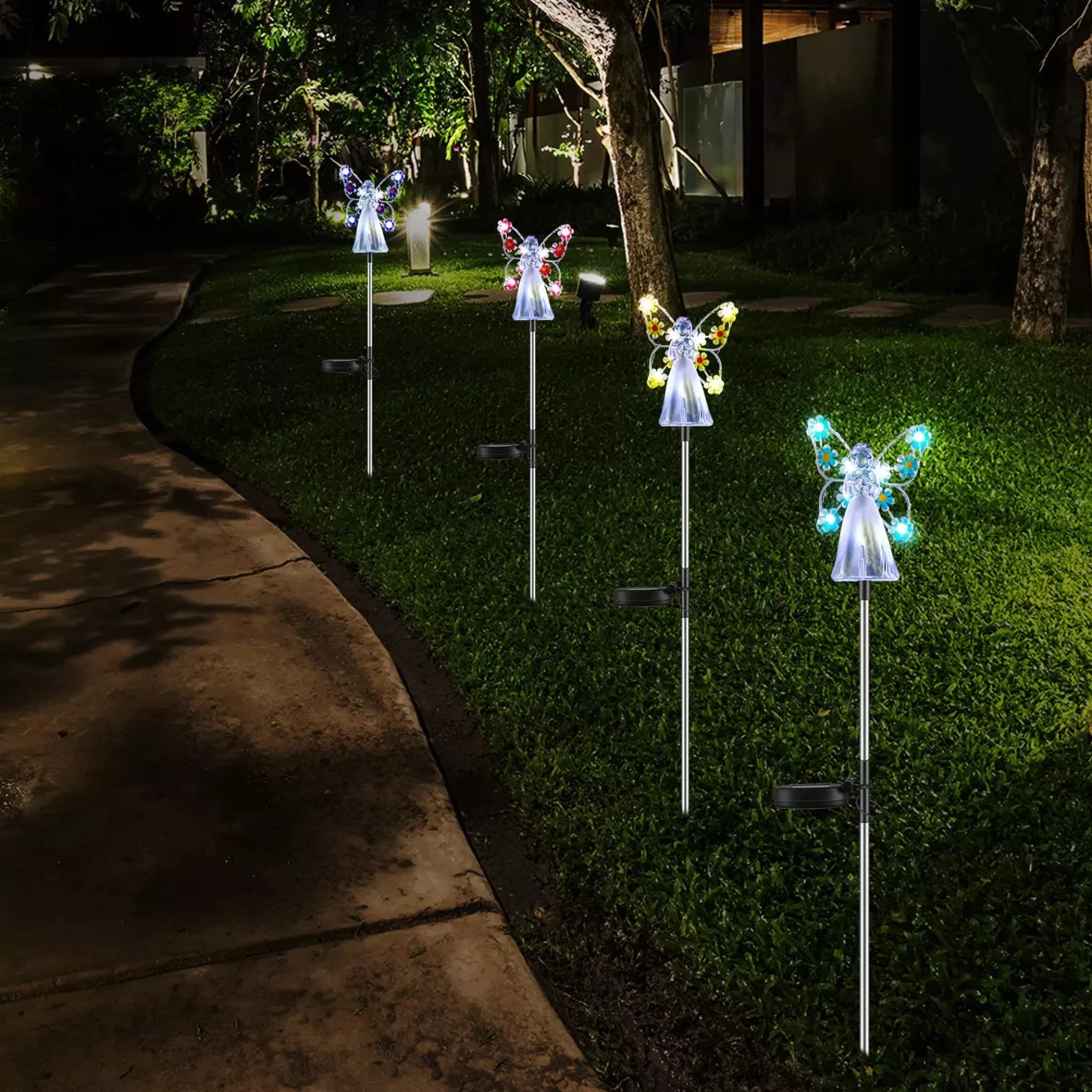 SolarAngel - LED Garden Lamp on Solar Energy with Angel Design – Weatherproof Outdoor Lighting