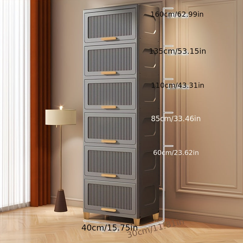 Armadietto Nero con Coperchio a Ribalta – Contenitore Rettangolare in Plastica Versatile per Casa, Cucina e Ufficio