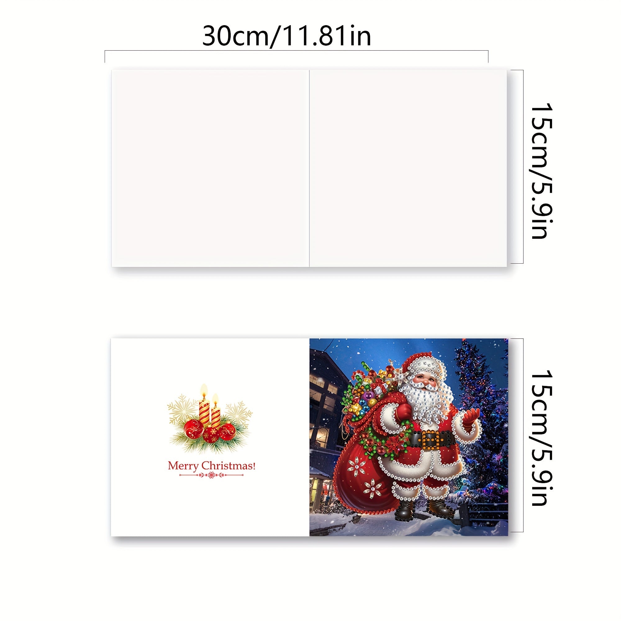 Kit de pintura de diamantes de 12 piezas - Tarjetas de saludo navideñas de Santa Claus con diseños únicos, perfectas para enviar cálidos deseos a familiares y amigos