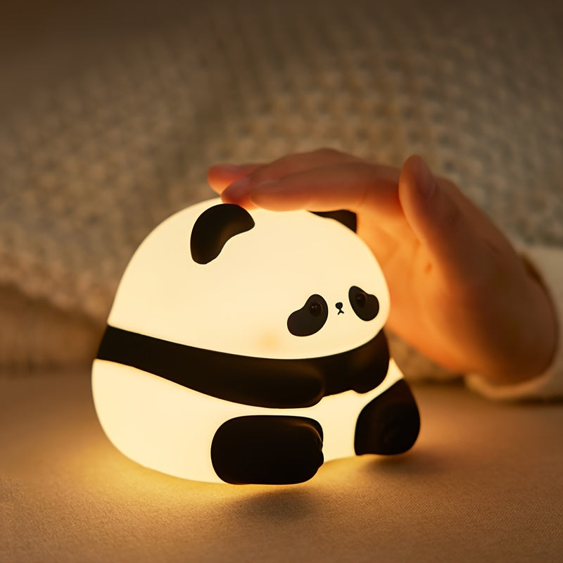 PandaGlow - Lámpara nocturna LED de panda grande y sombreada con control táctil y batería recargable