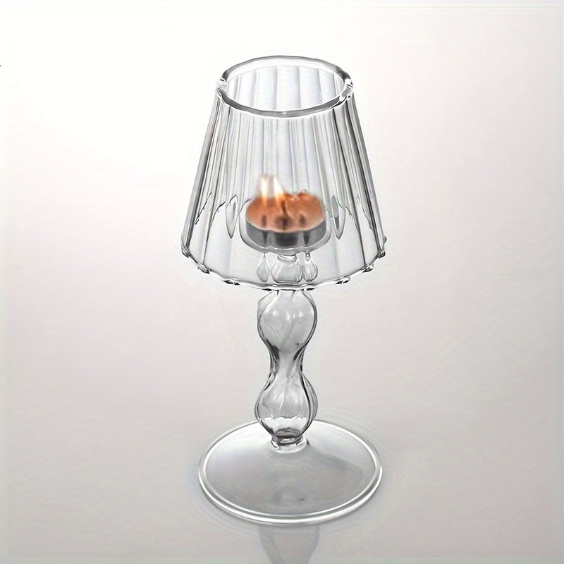 CrystalGlow - Decoratieve Glazen Tafellamp en Kandelaar