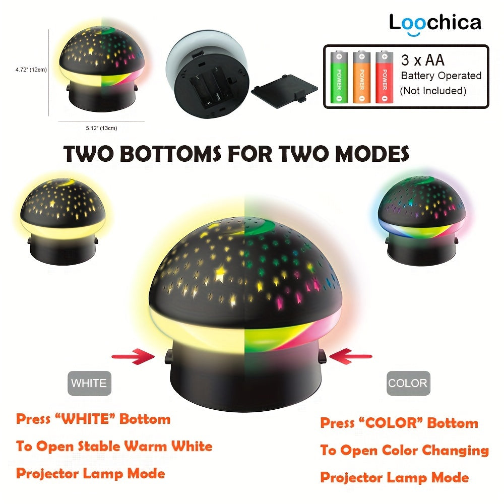 StarryGlow - Lampada Notturna con Proiettore a Forma di Fungo
