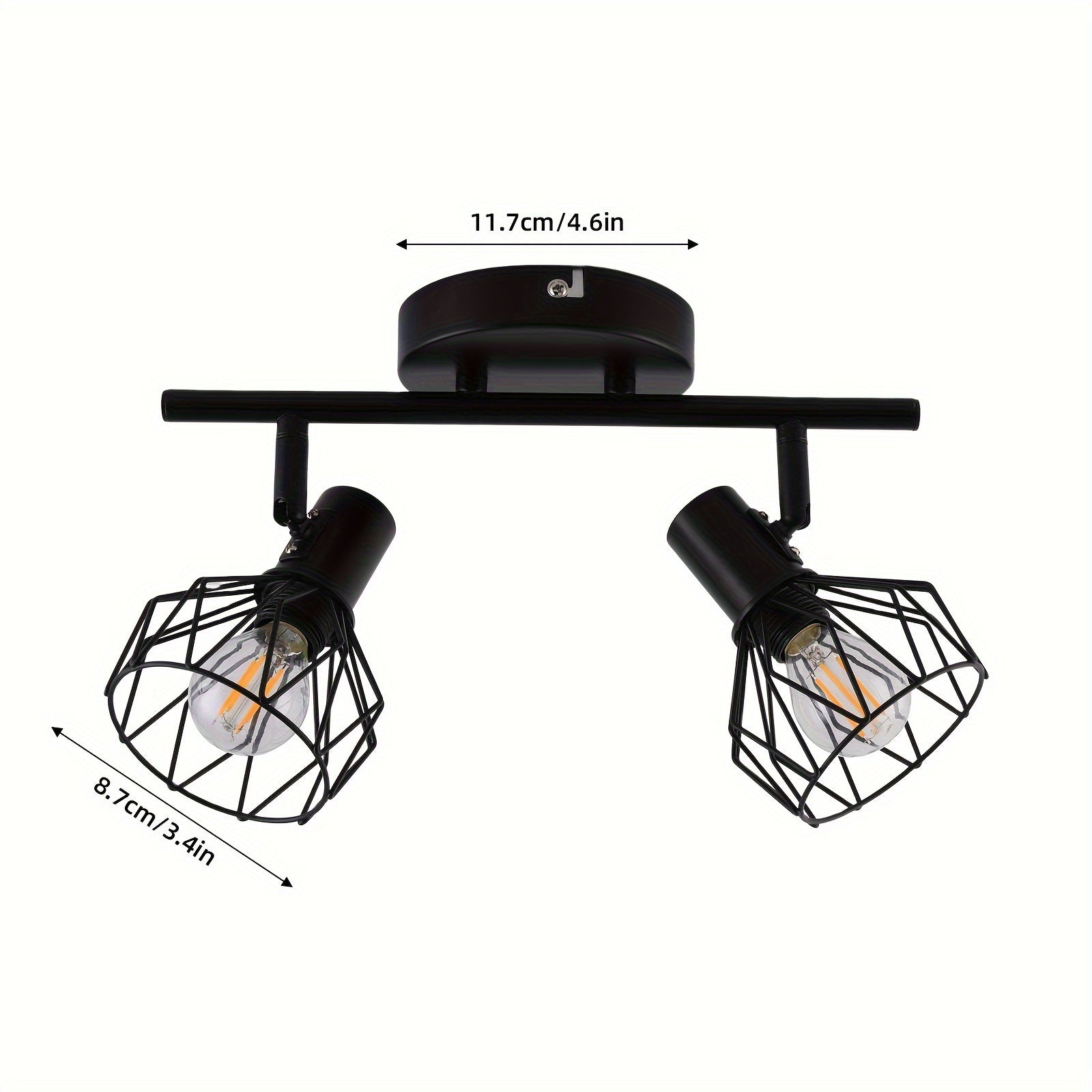 SpotFlex - Zwenkbare LED Plafondspot met 2 Bollen E14 Zwart