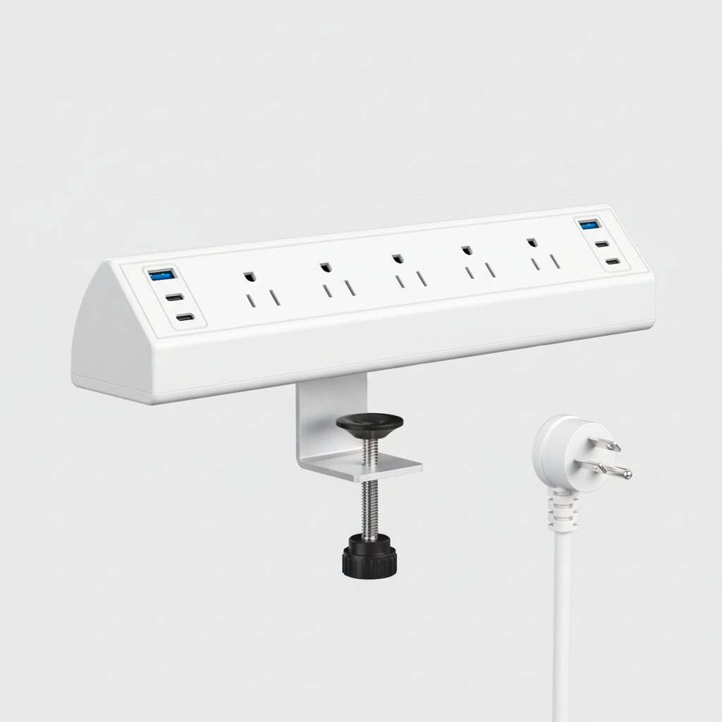 Bureauklem Stekkerdoos USB-C USB-A Poorten Snelle Oplading