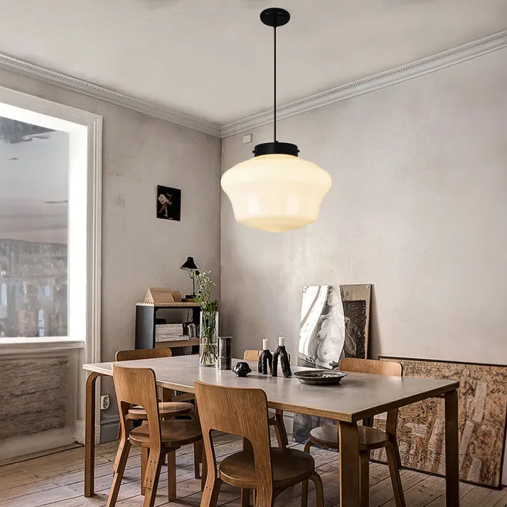 FrostGeo - Vintage Geometric Pendant Lamp made of Matte Glass for Dining Room and Living Room