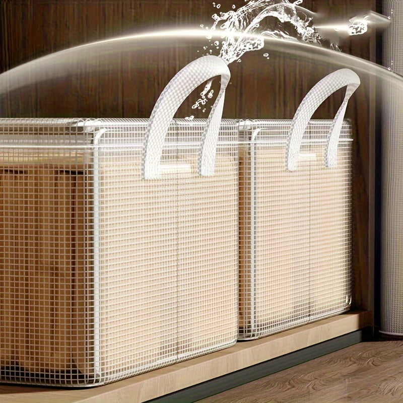 4-Pack Kunststof Opbergboxen met Stalen Frame en Versterkte Handgrepen – Transparante Stapelbare Organizer met Deksel