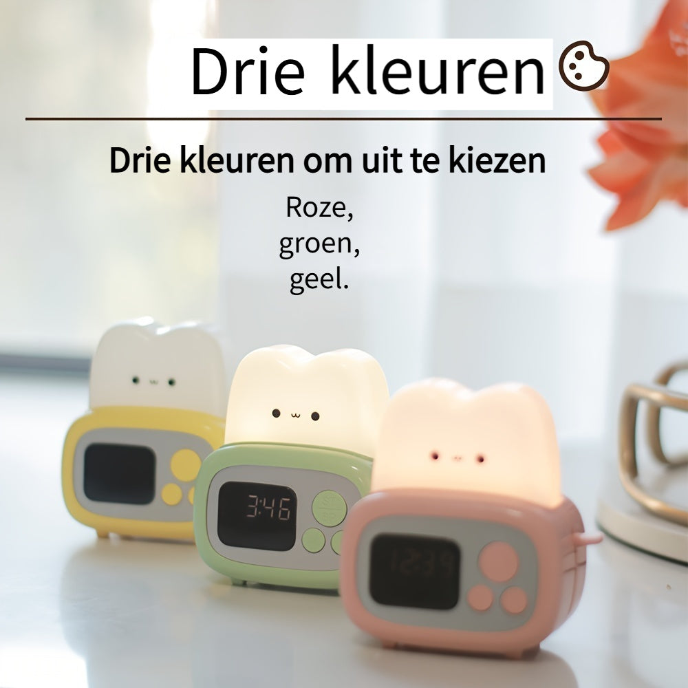 GlowBake - Schattige LED Wekker met USB-Oplaadbare Batterij