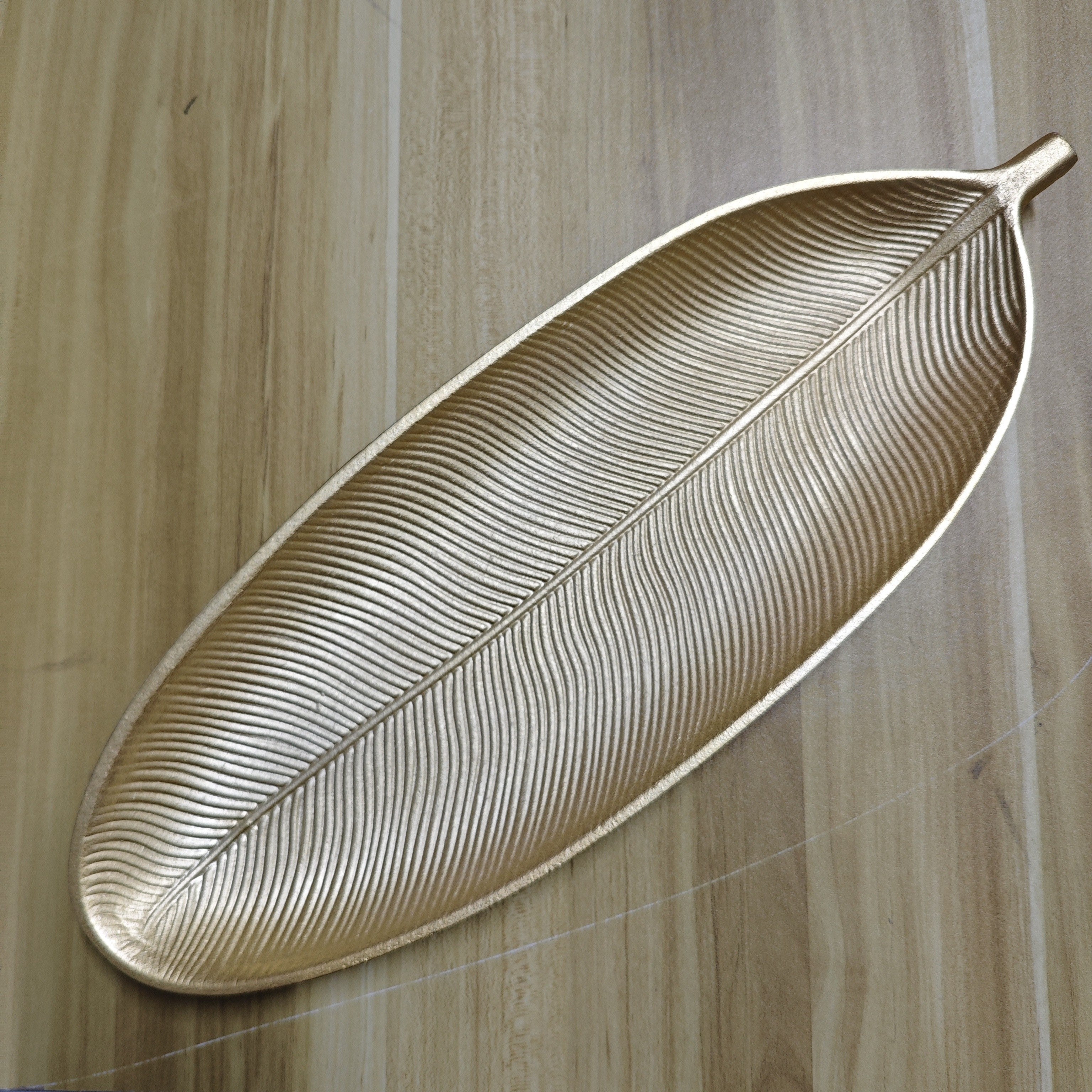 LeafWood - Vassoio in Legno Antico a Forma di Foglia | Vassoio per Gioielli e Chiavi