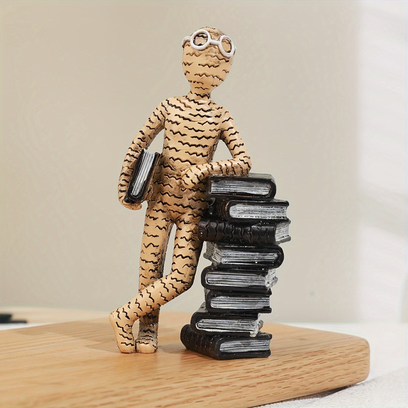 Abstracte Brillen Boekensteun - Resin Beeld voor Bibliotheek en Woonkamerdecoratie