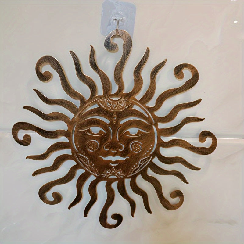 SolarFace - Metalen Zonnegezicht Muurkunst