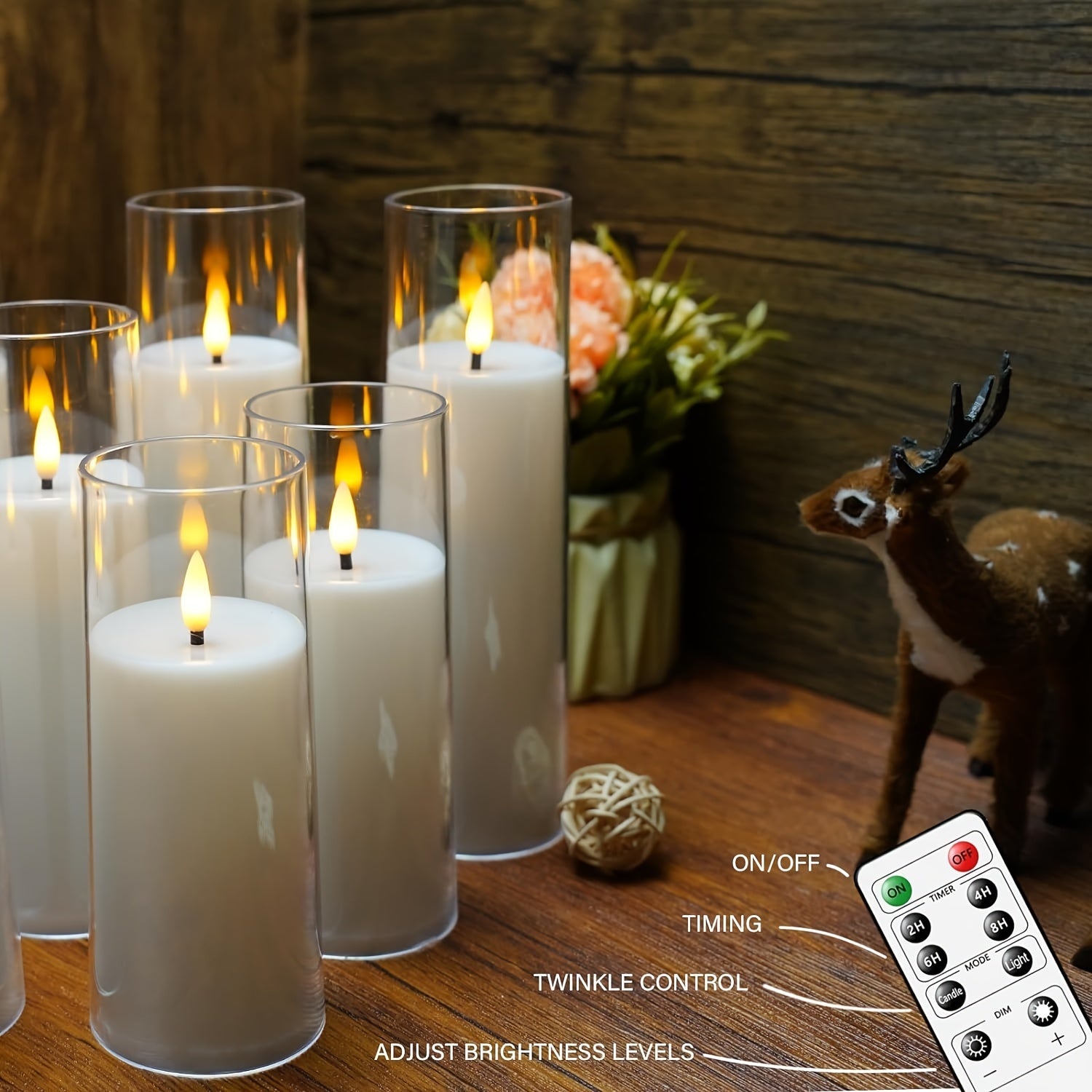 5 pezzi di candele LED senza fiamma con telecomando - Per decorazioni di Natale, Halloween, matrimoni