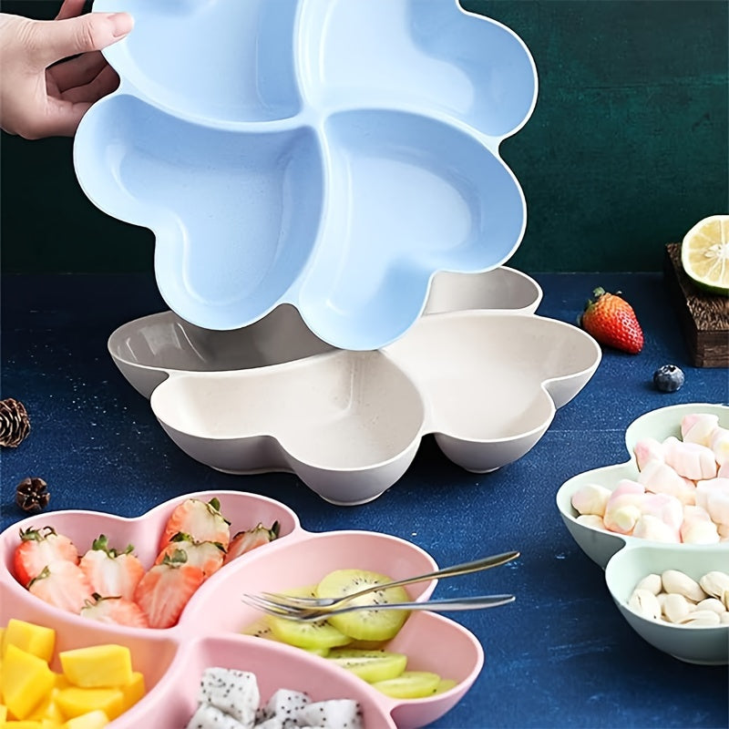 FlowerServe - Set van 4 Bloemvormige Serveerschalen voor Snacks & Fruit