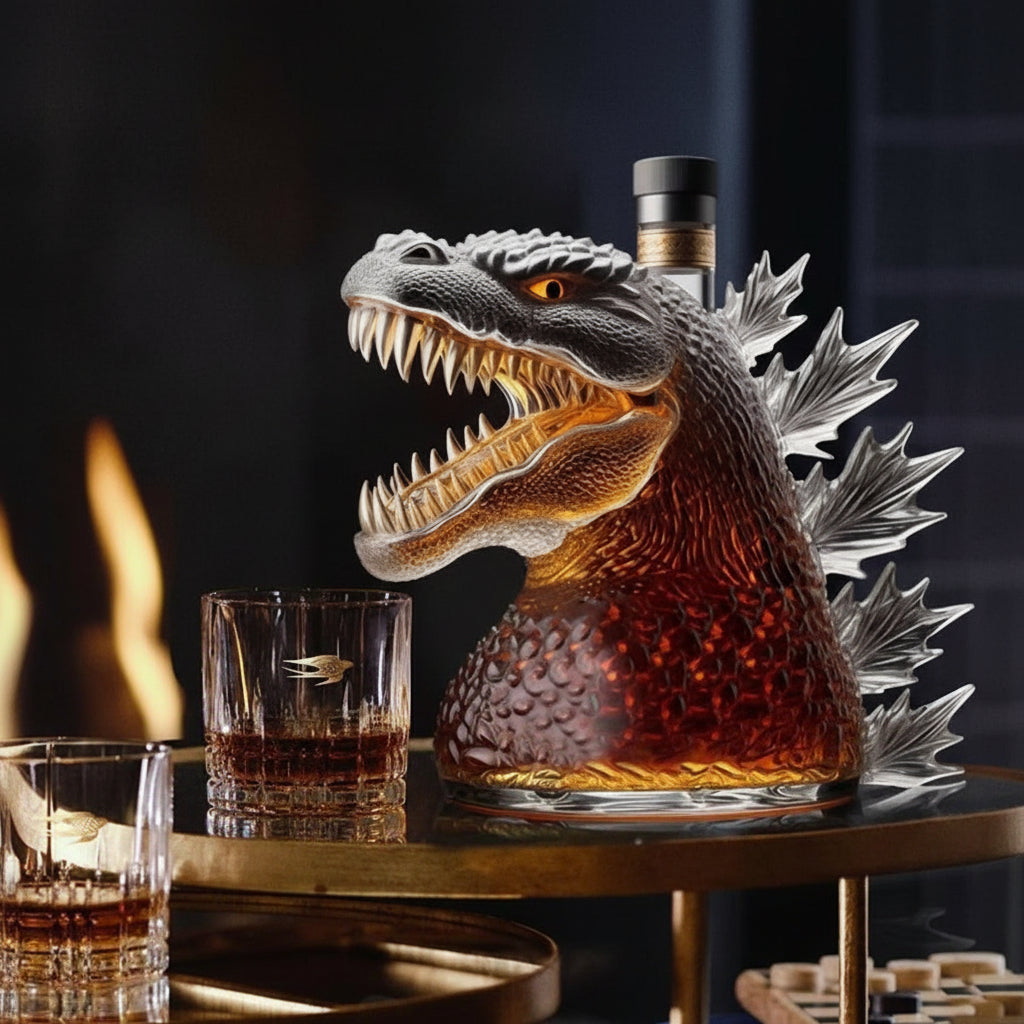 Whisky Karaf Dinosauro Vetro Bottiglia Decorativa Bevande Bar Casa