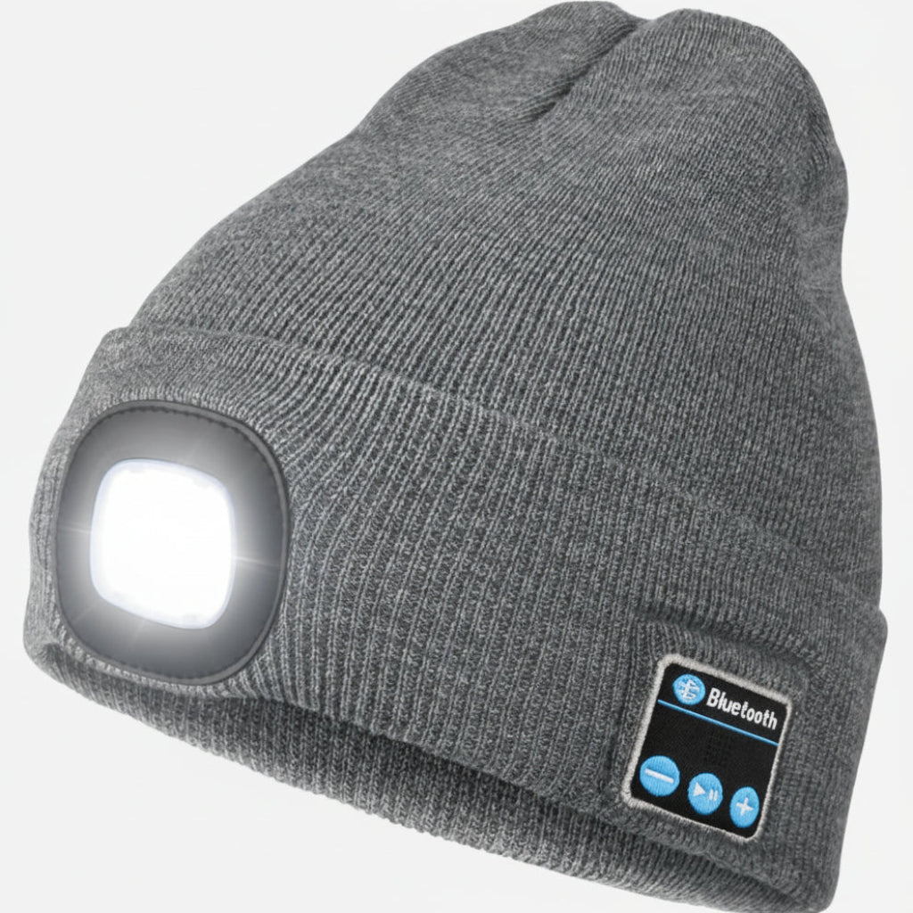Beanie Bluetooth LED Knitted Winter Beanie Headlight Speakers