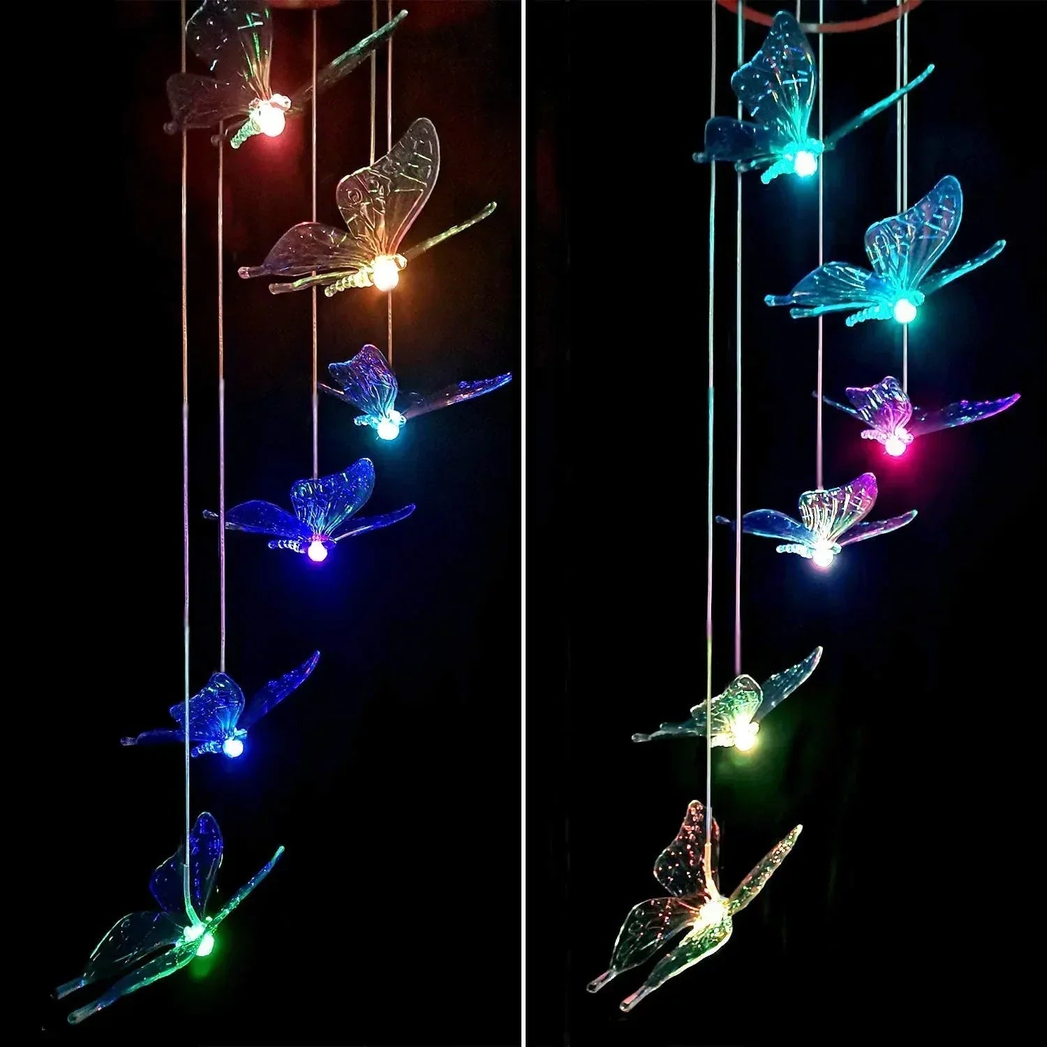SolarGlow - LED Ambient Lighting with Butterflies – Colorful Solar Garden Lamps for Outdoors